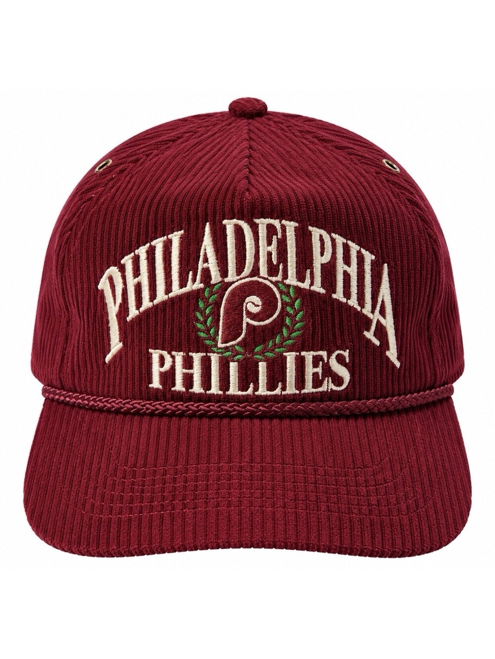 ‘47 Brand Philadelphia Phillies Corduroy Snapback Hat Burgundy Rope Cap MLB New